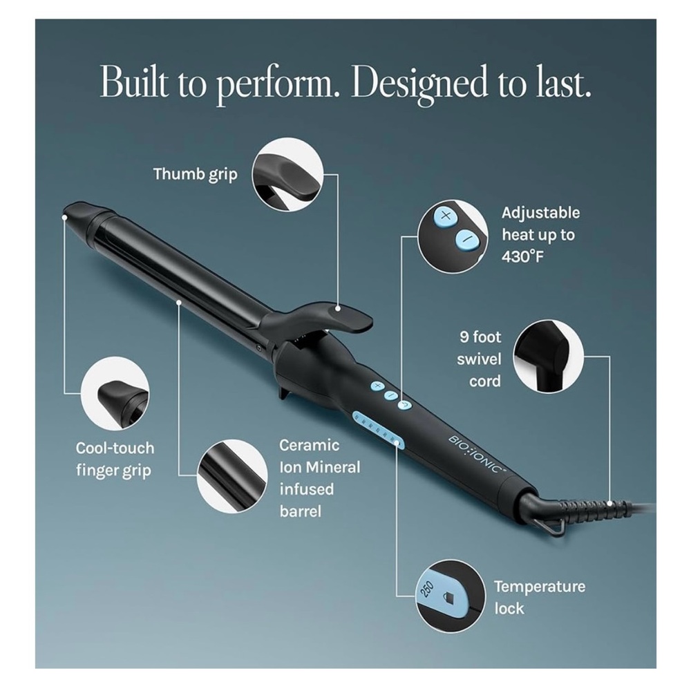 Bio Ionic Black Curling Iron 1” - Picture 4 of 5